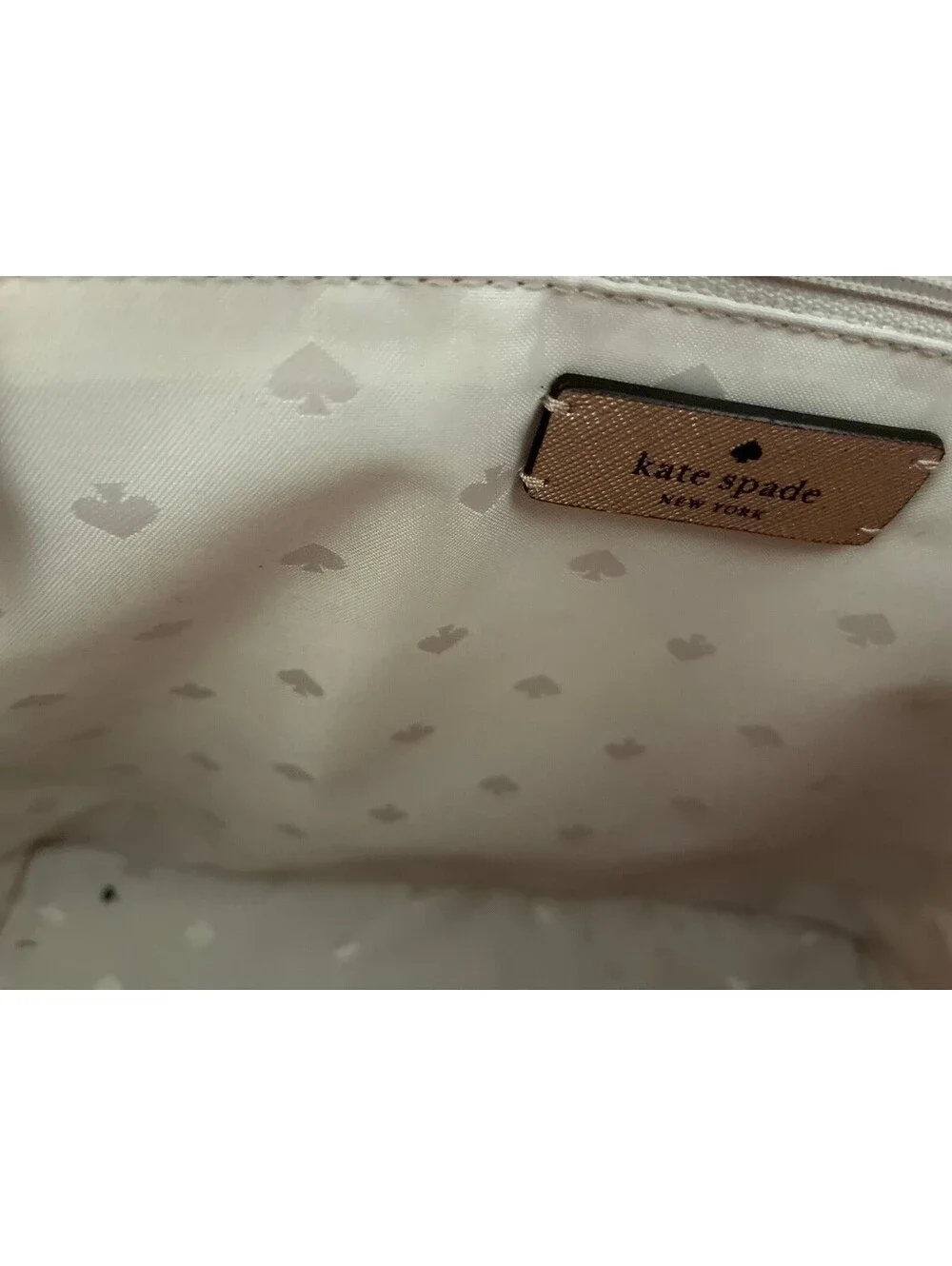 Kate Spade New York Rose Gold Glitter Tote Bag with Zip Closure
